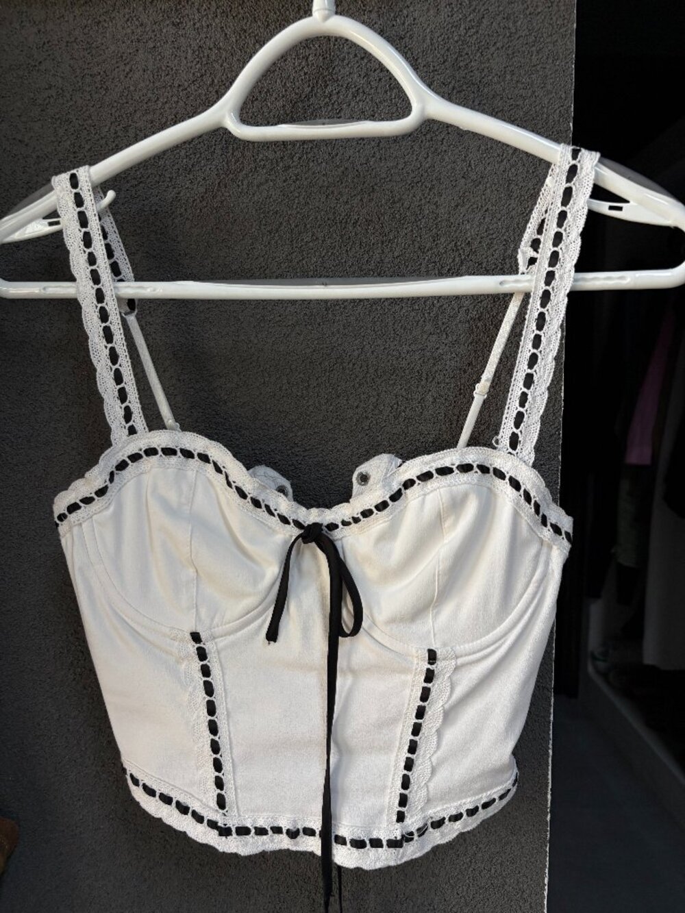 Garage White Lace Corset Top